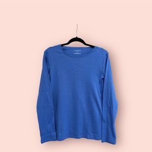 TALBOTS Cotton Long Sleeve Tee/ Blue Iris